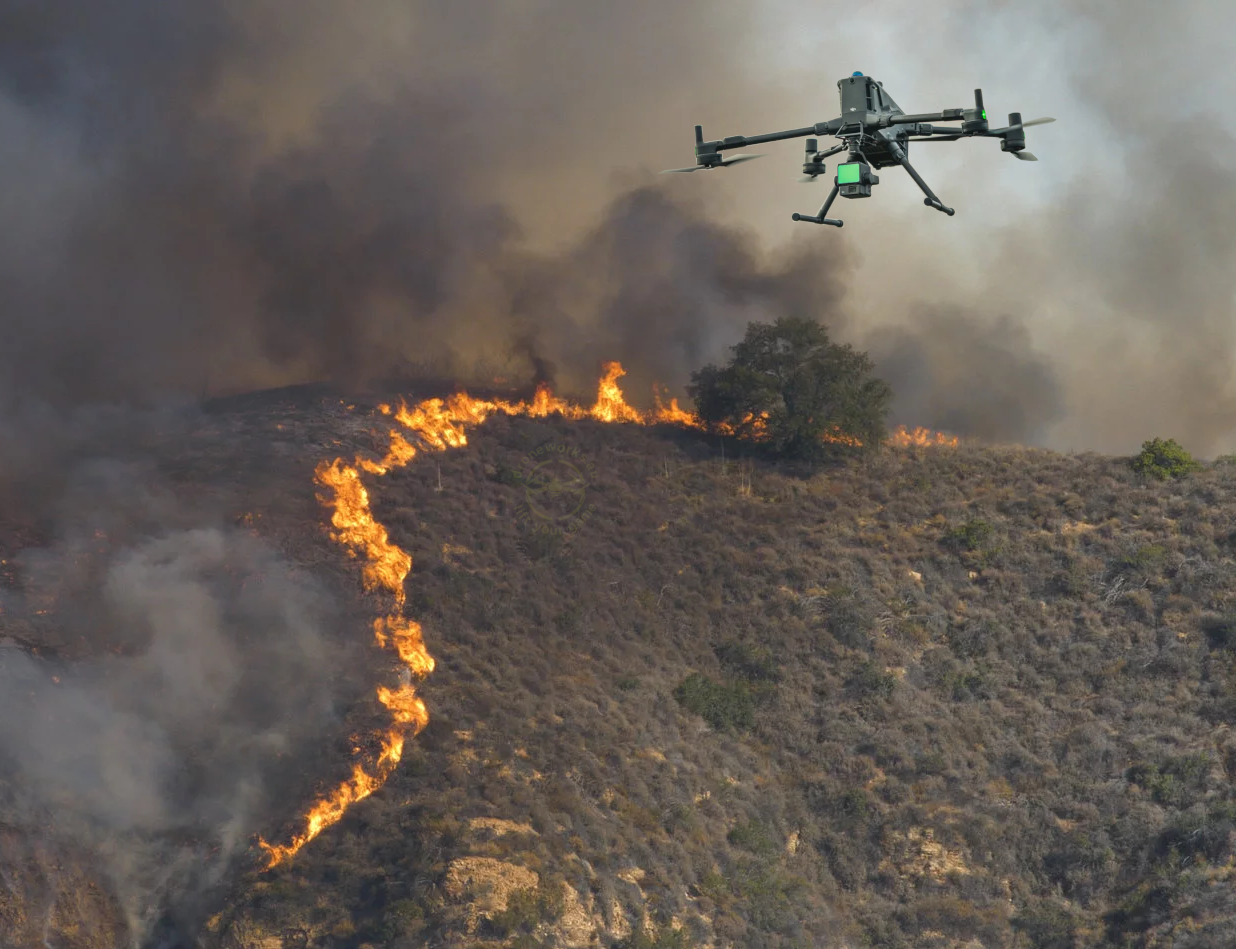 Drone monitoring bushfires